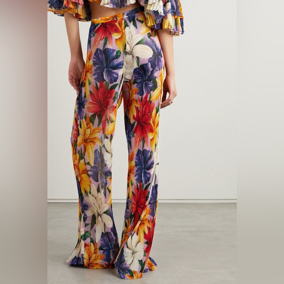 💥SALE💥NEW $2240 ETRO off shoulder cropped floral plissé chiffon 2 pc set - Picture 3 of 7